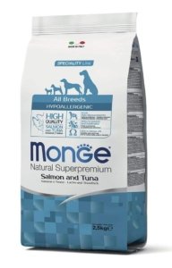 Monge Perro Adulto Hipoalergénico Salmón y Atún - bolsa 12 kg
