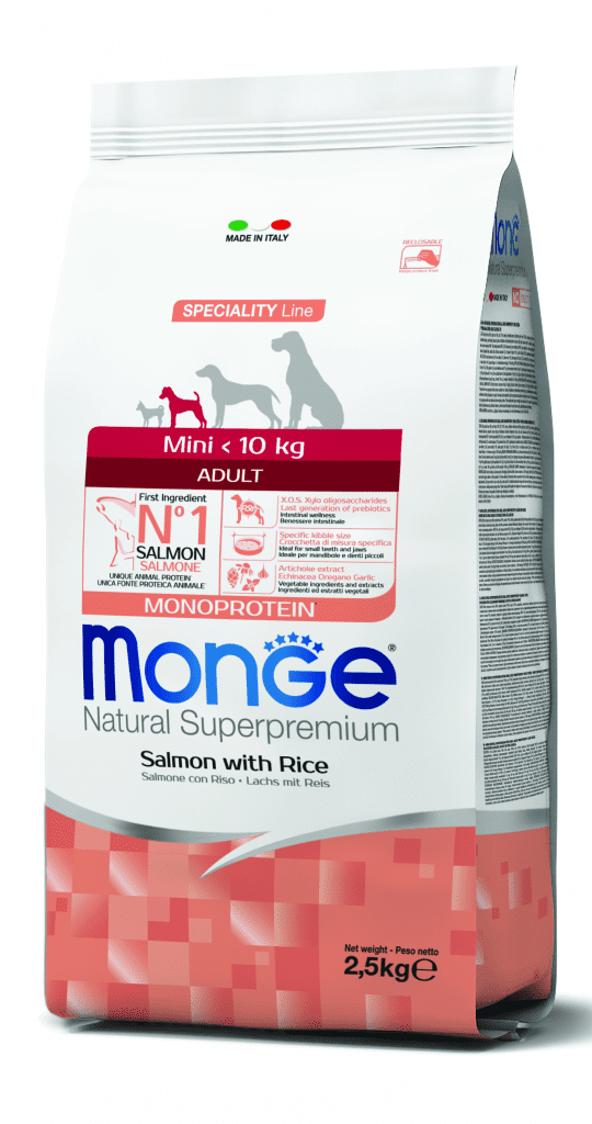 Monge Perro Adulto Mini Salmón y Arroz - bolsa 2.5 kg